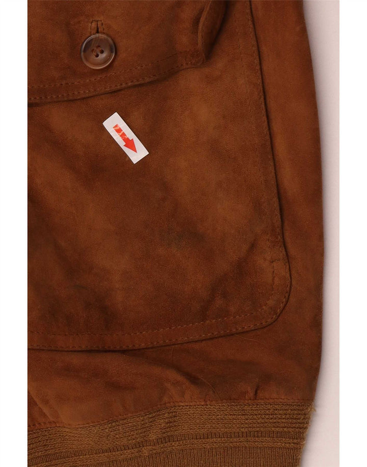 Vintage hombres ante bomber chaqueta IT 50 marrón grande