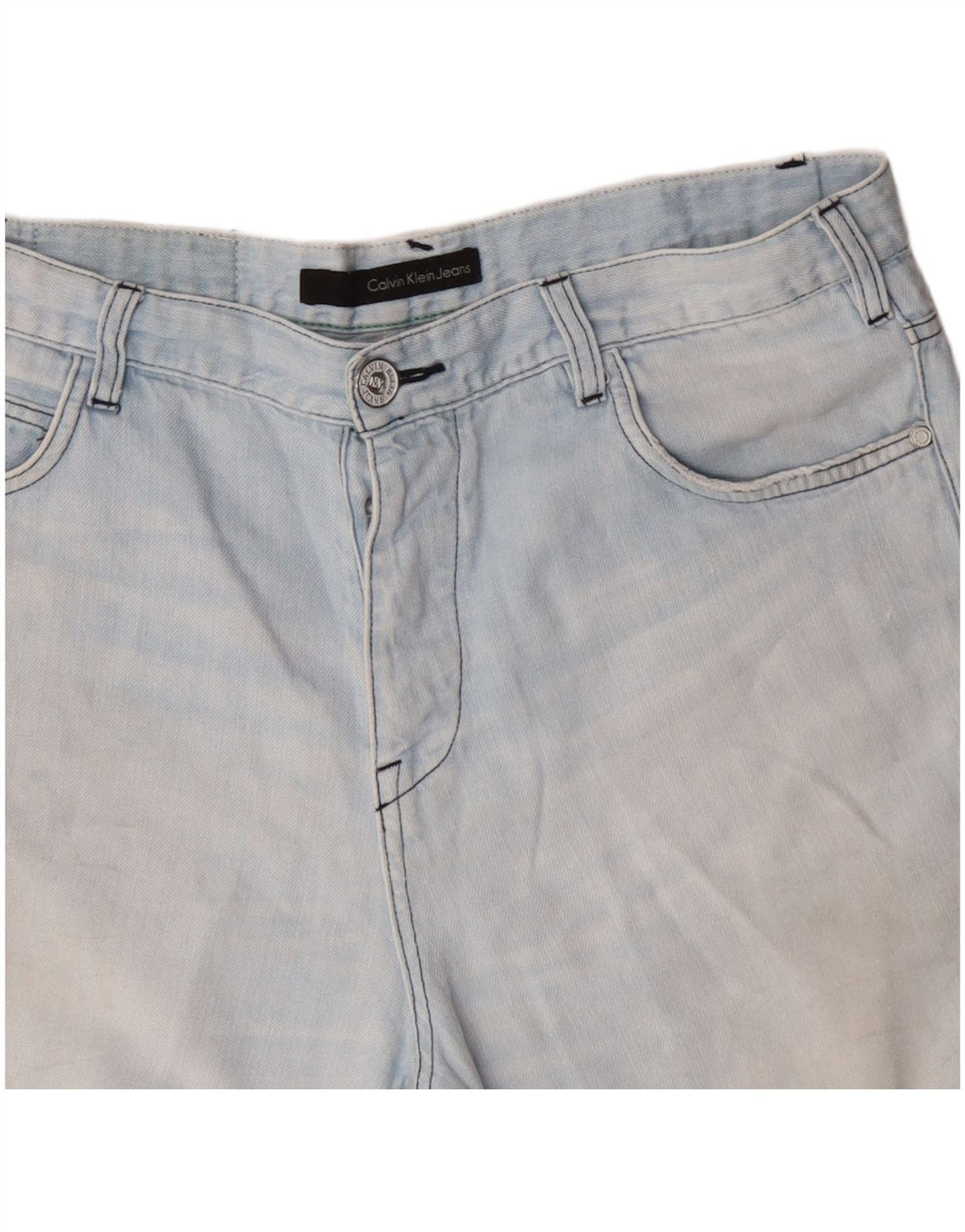 Calvin Klein Pantalones cortos de mezclilla desgastados para hombre W36 Azul grande