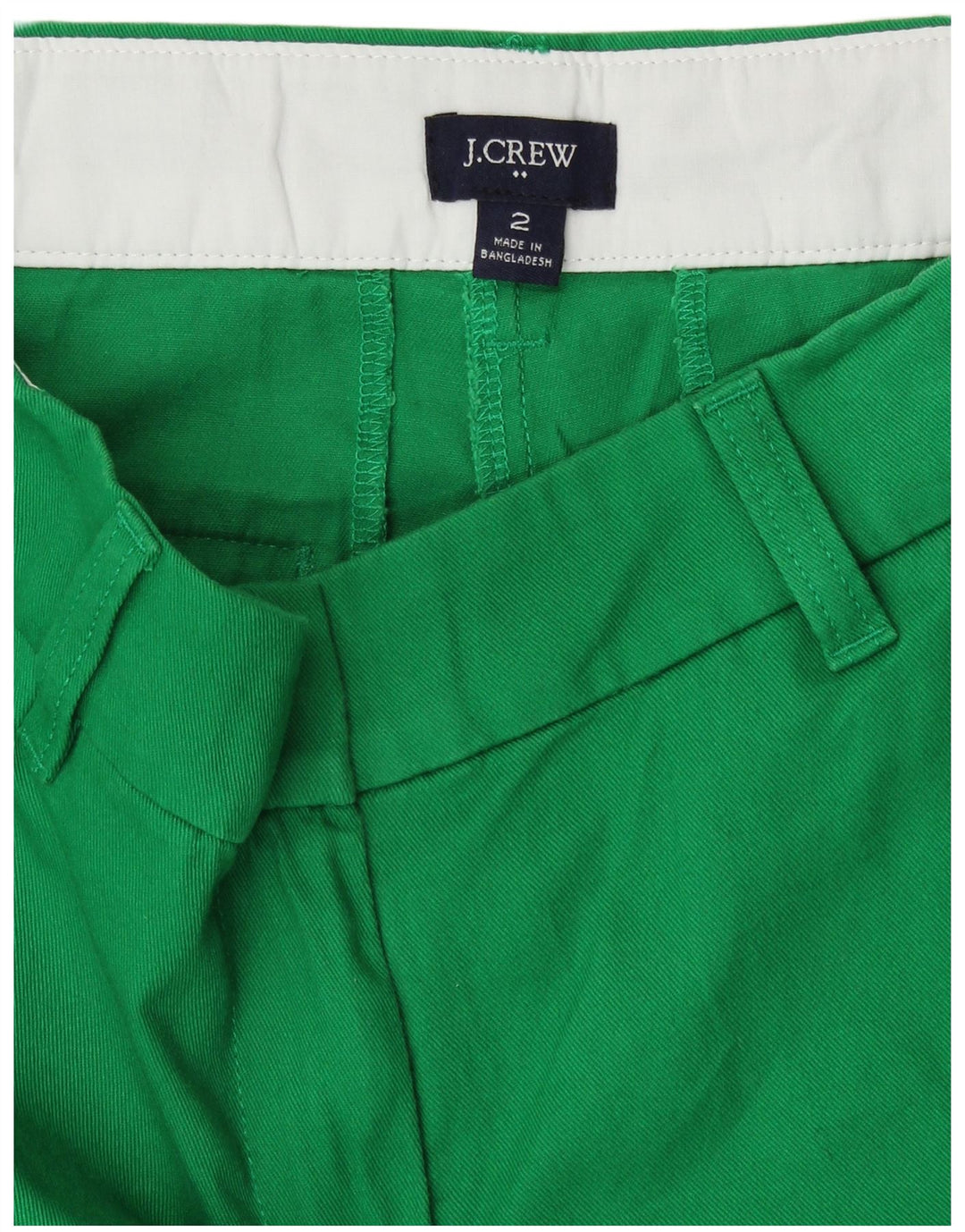 J. CREW Pantalones cortos chinos para mujer US 2 XS W28 Algodón verde
