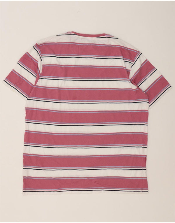 James Pringle - Camiseta para hombre, talla grande, color rosa, algodón a rayas