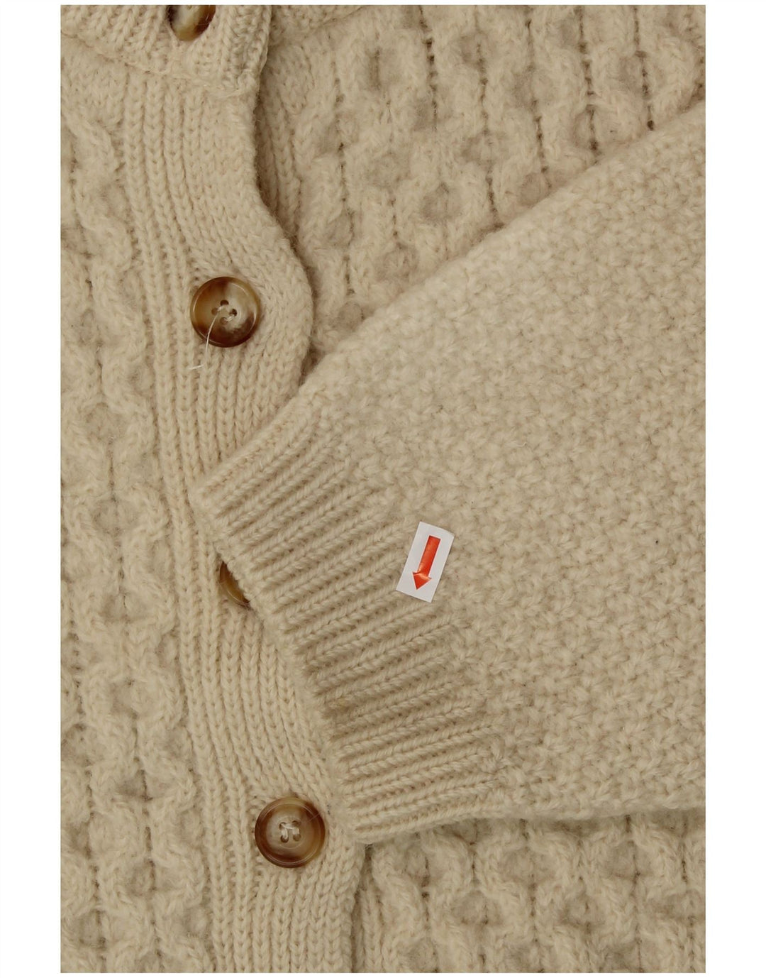 HIGHLAND HOME INDUSTRIES Suéter tipo cárdigan corto para mujer Reino Unido 40 Grande Beige