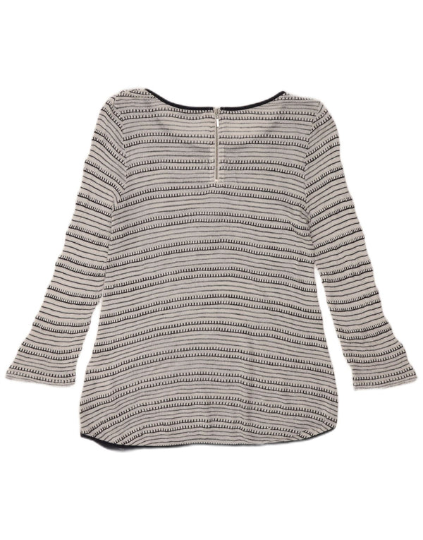 Oasis Top tipo túnica de manga 3/4 para mujer UK 42 Viscosa a rayas blancas medianas