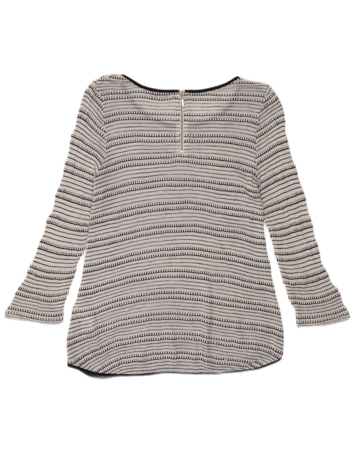 Oasis Top tipo túnica de manga 3/4 para mujer UK 42 Viscosa a rayas blancas medianas