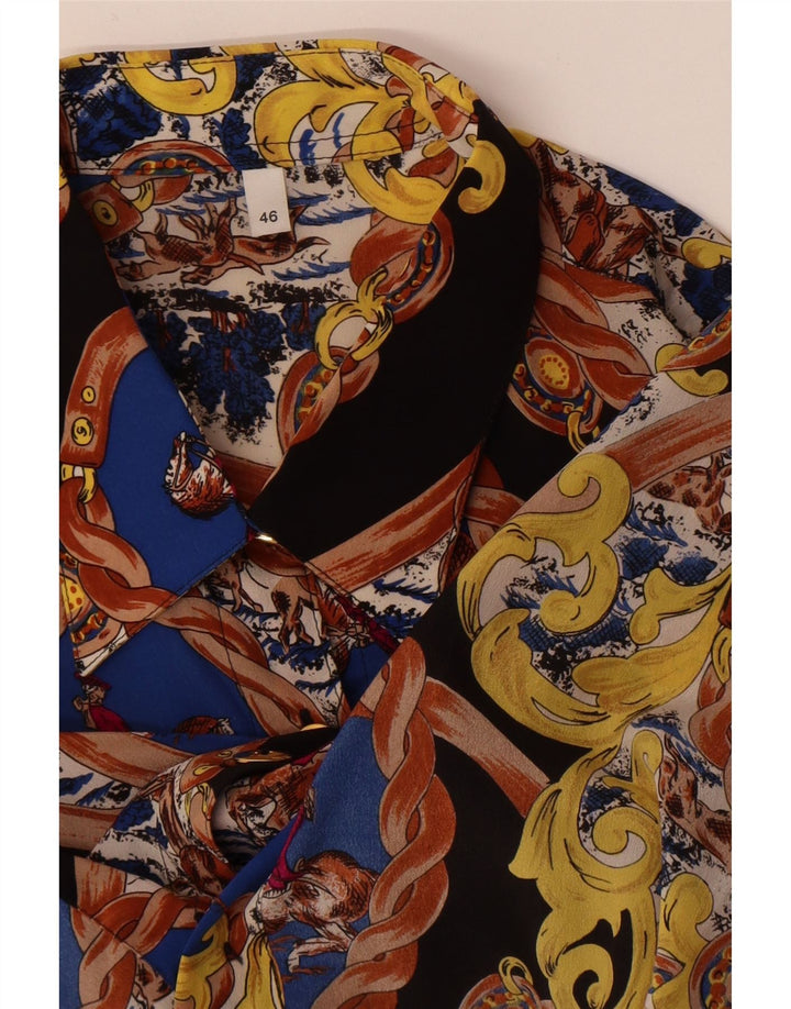 Vintage mujer patrón abstracto camisa EU 46 XL multicolor