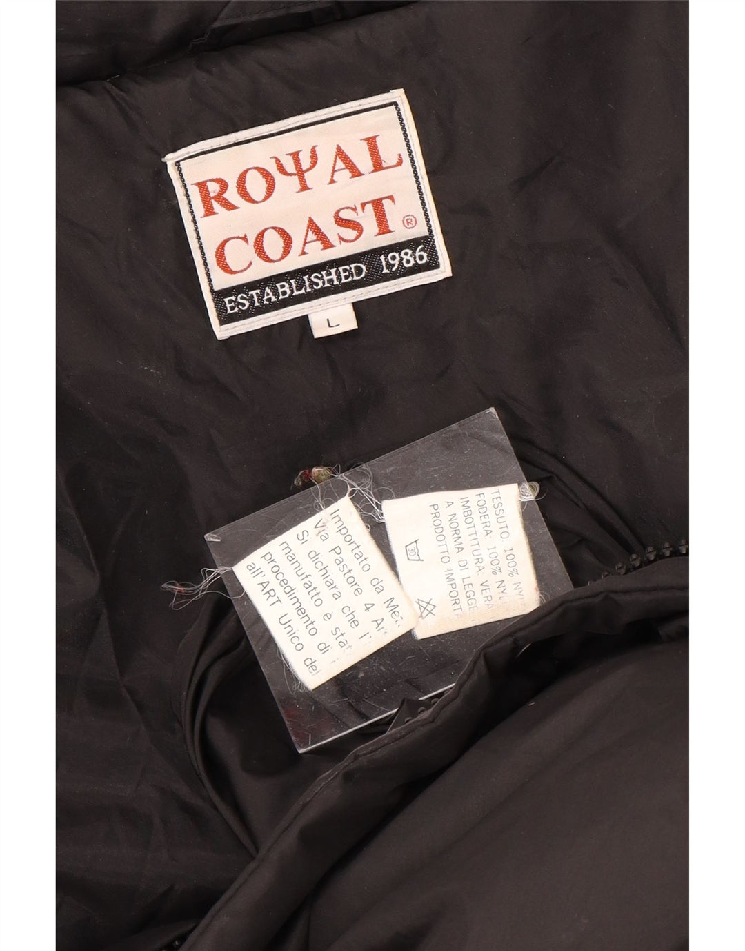 ROYAL COAST Mens Padded Jacket UK 40 Large Black Nylon