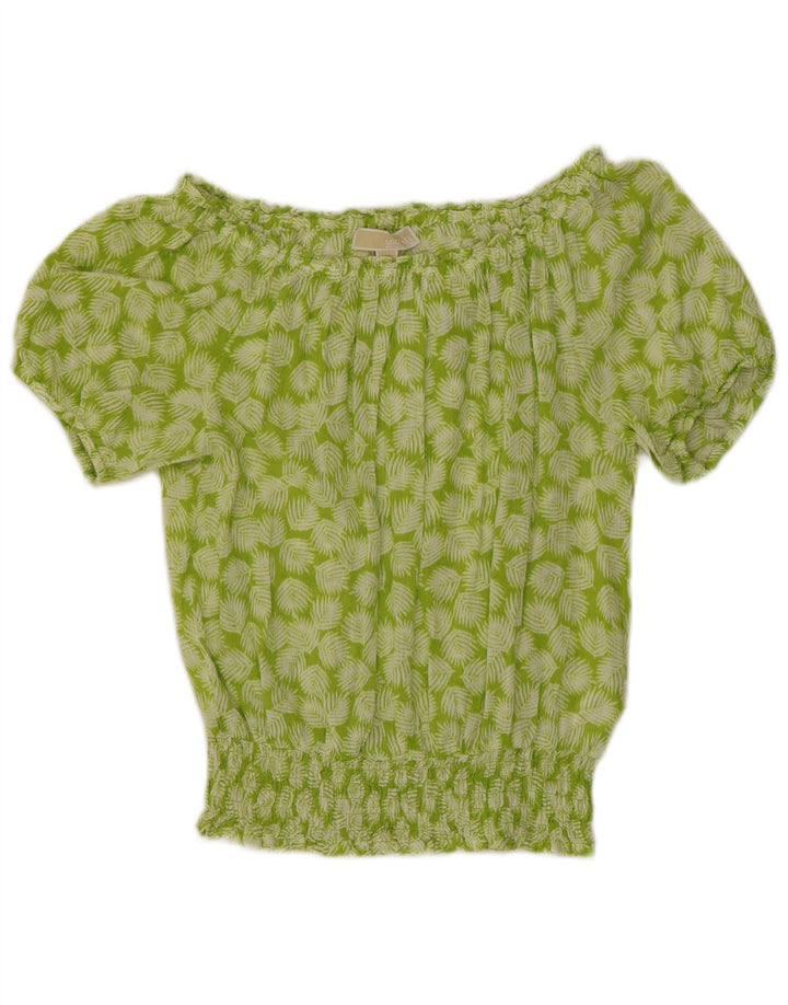 MICHAEL KORS Top extragrande con hombros descubiertos para mujer UK 10 Small Green Floral
