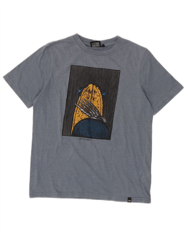 Camiseta estampada Animal para niño Top 11-12 años Algodón azul