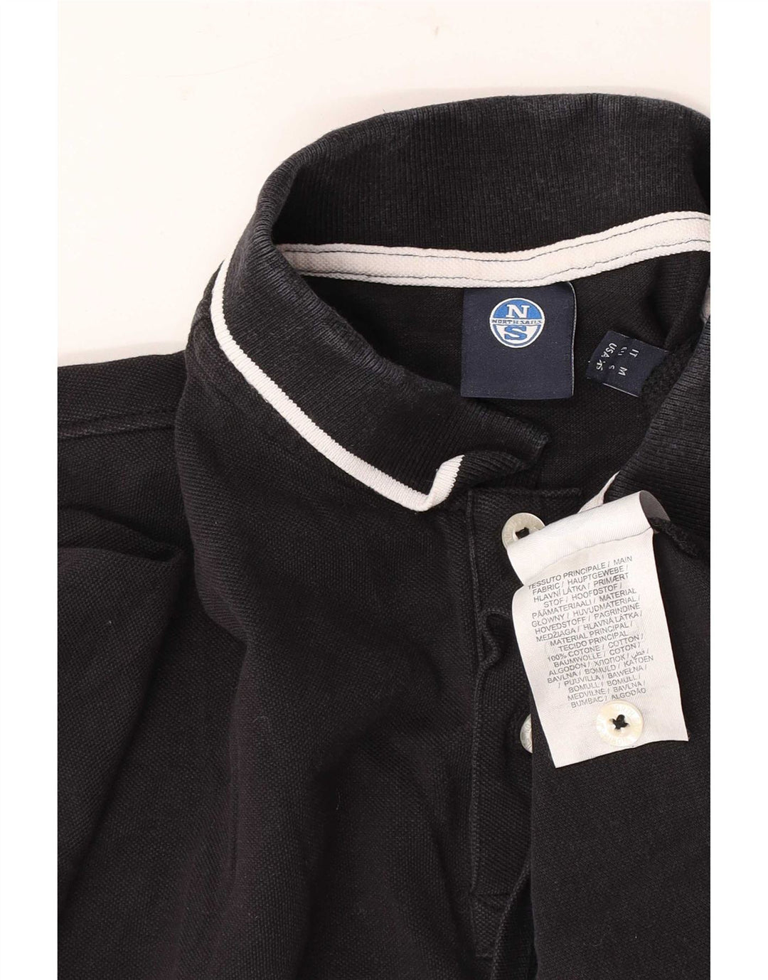 Polo North Sails Hombre Pequeño Algodón Negro