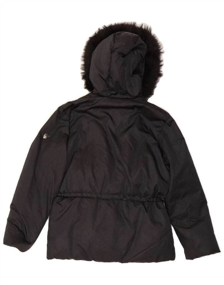 POST CARD Womens Hooded Windbreaker Jacket UK 8 Small Black Winter Vintage Post Card and Second-Hand Post Card from Messina Hembry 