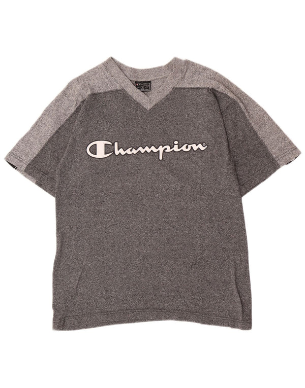 Champion Camiseta gráfica para hombre Top Small gris Colorblock Algodón