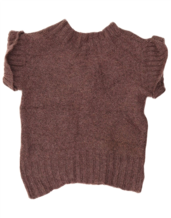 MASSIMO DUTTI Jersey con cuello en V para mujer UK 42 Medium Borgoña