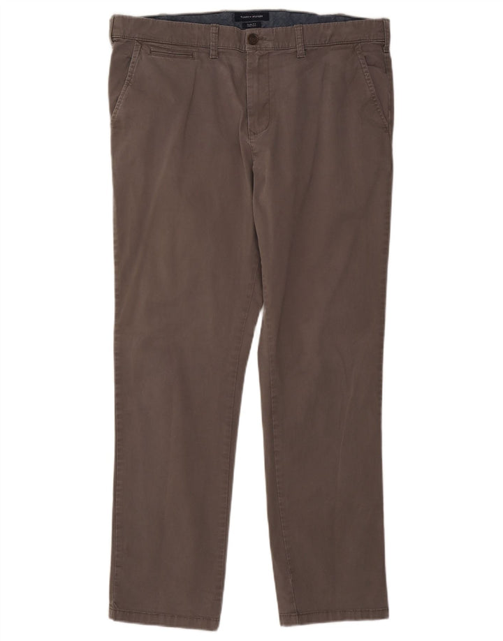 TOMMY HILFIGER Pantalón chino slim fit para hombre W38 L29 Algodón gris