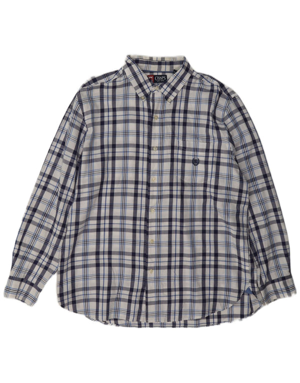 Chaps Camisa de franela para hombre XL Algodón a cuadros azul marino