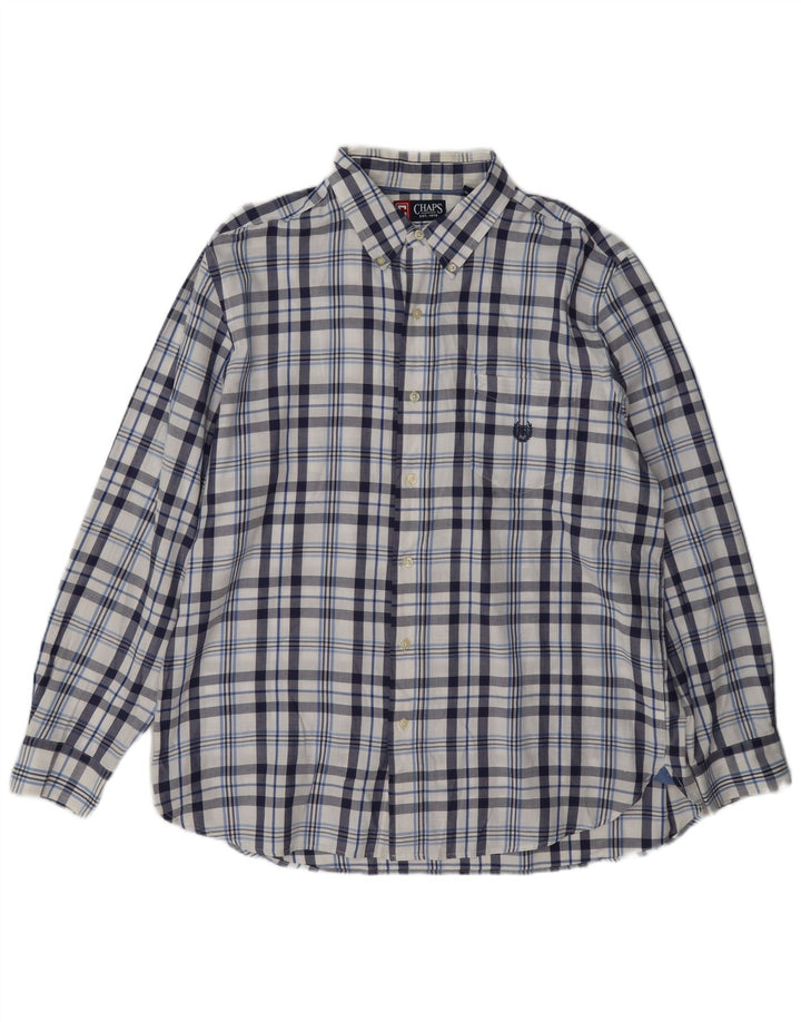 Chaps Camisa de franela para hombre XL Algodón a cuadros azul marino
