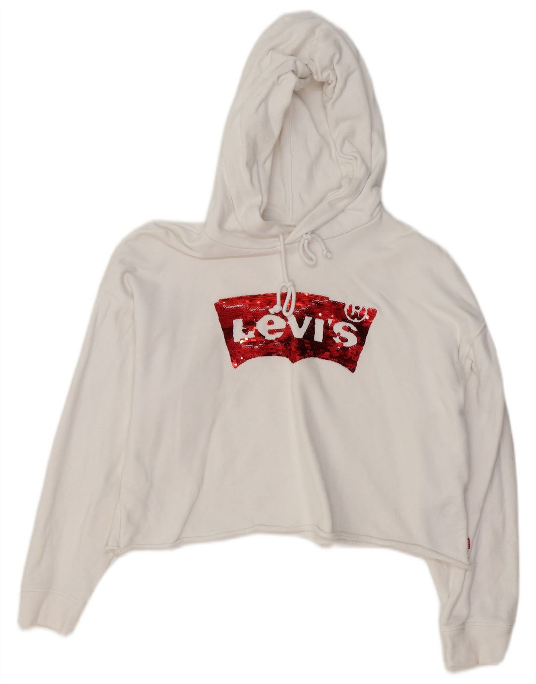 LEVI'S Jersey con capucha extragrande para mujer Reino Unido 14 Algodón blanco mediano