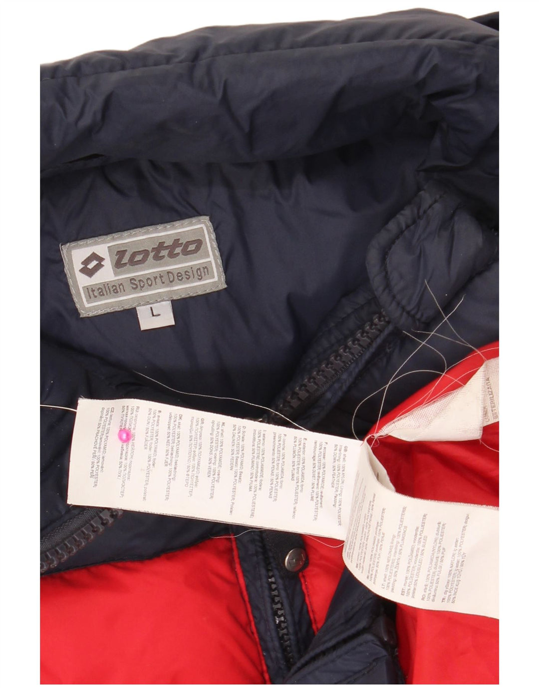 LOTTO Chaqueta acolchada para hombre UK 40 Large Azul marino Colorblock Nylon