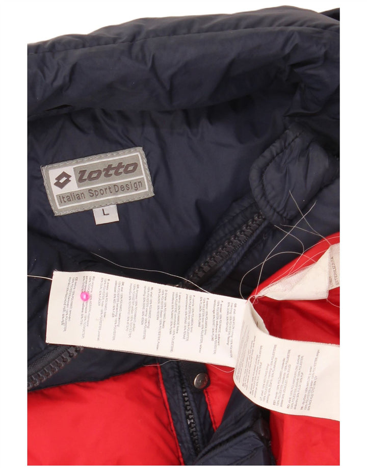 LOTTO Chaqueta acolchada para hombre UK 40 Large Azul marino Colorblock Nylon