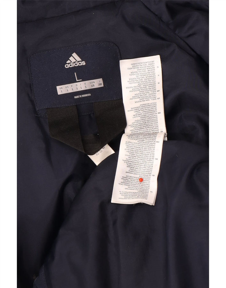 Adidas Chaqueta cortavientos con capucha para hombre Reino Unido 40 Grande Azul marino Poliéster