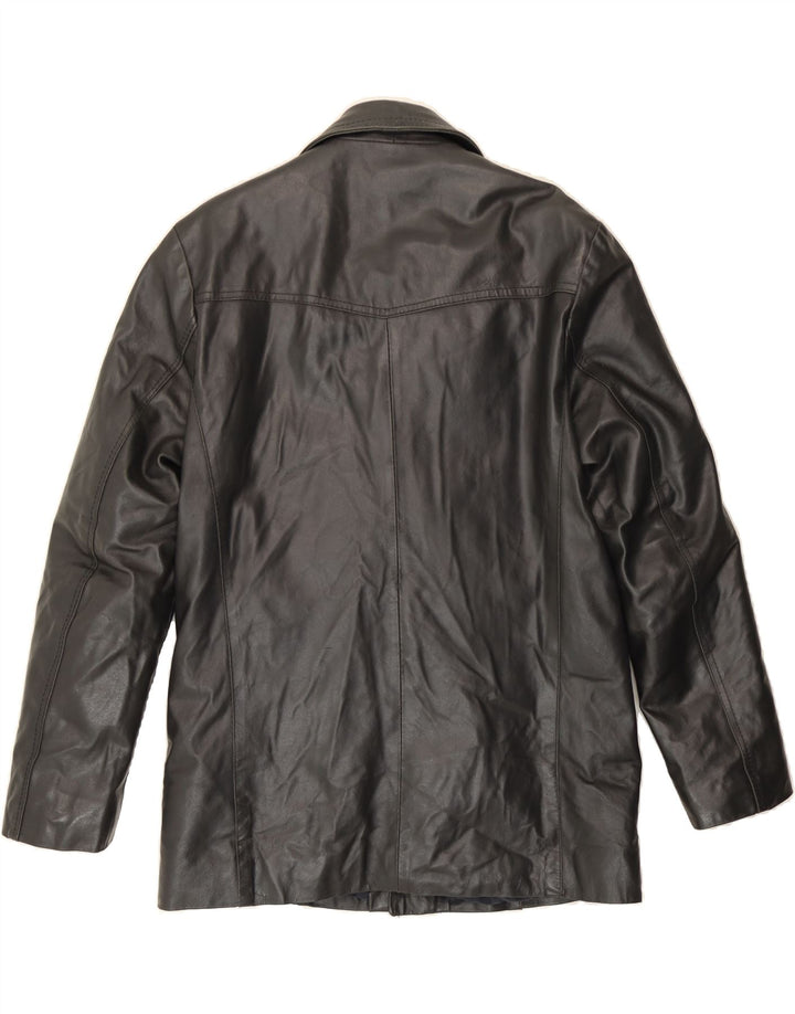 TERRANOVA Mens Leather Jacket UK 38 Medium Black Leather Vintage Terranova and Second-Hand Terranova from Messina Hembry 