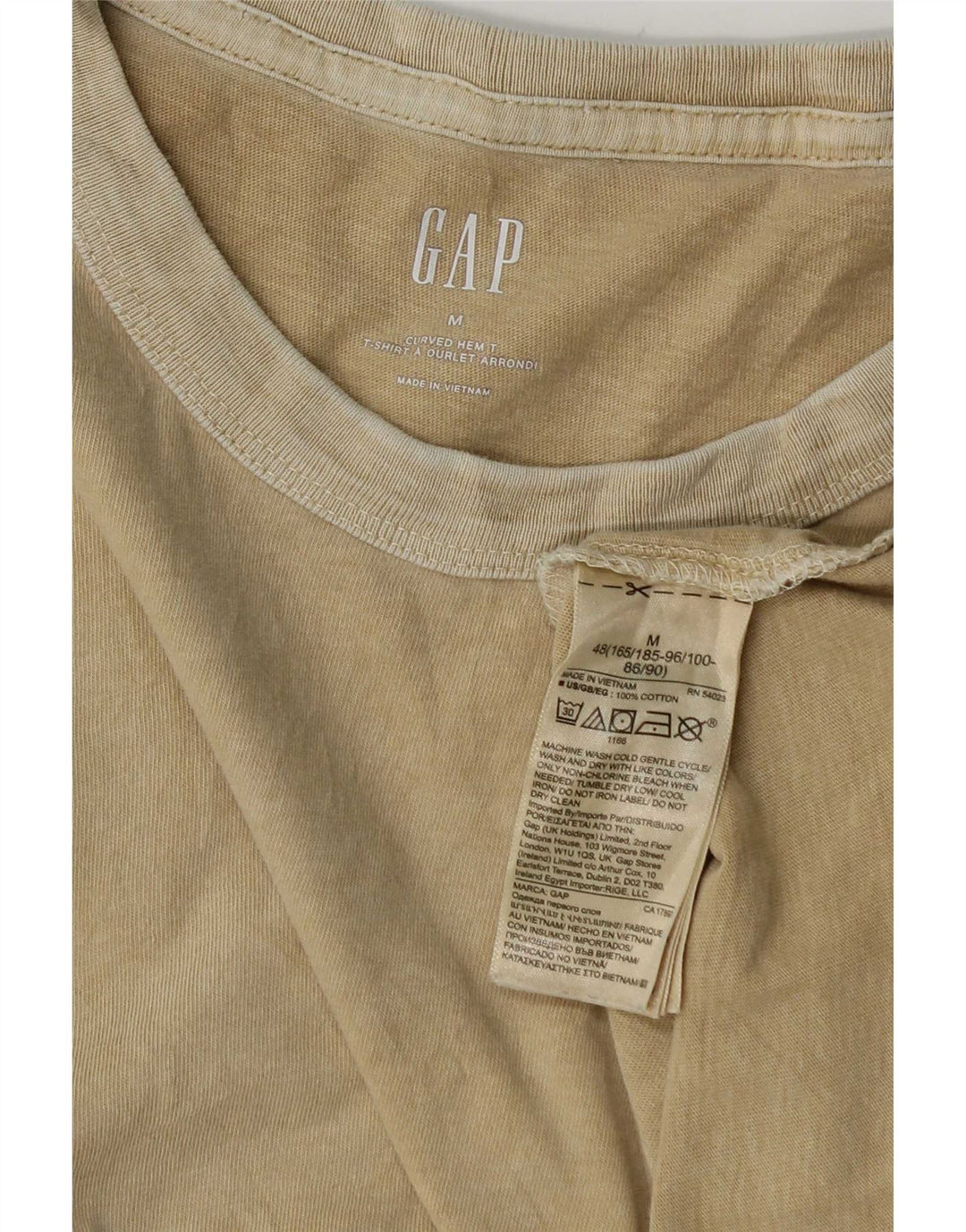 Camiseta Gap Hombre Top Algodón Beige Medio