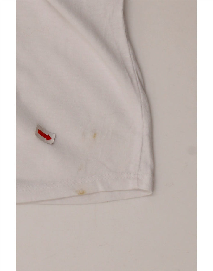 AVIREX Camiseta corta gráfica para mujer Top UK 22 2XL Algodón blanco