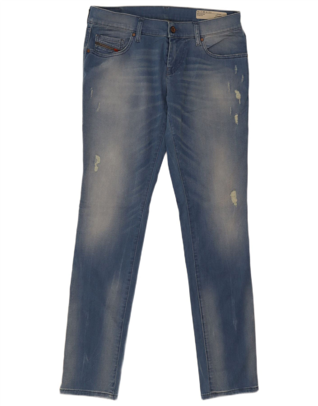Diesel Mujer Grupee Vaqueros Slim Desgastados W28 L32 Algodón Azul
