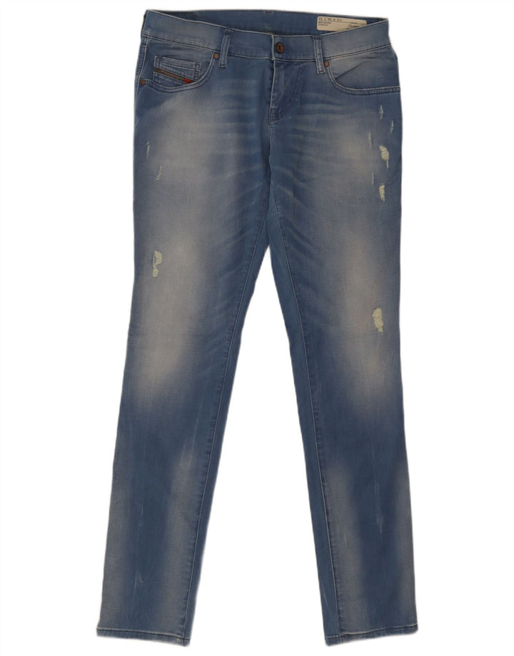 Diesel Mujer Grupee Vaqueros Slim Desgastados W28 L32 Algodón Azul