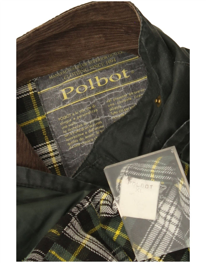 Polbot Chaqueta de algodón encerado para hombre UK 42 XL Verde
