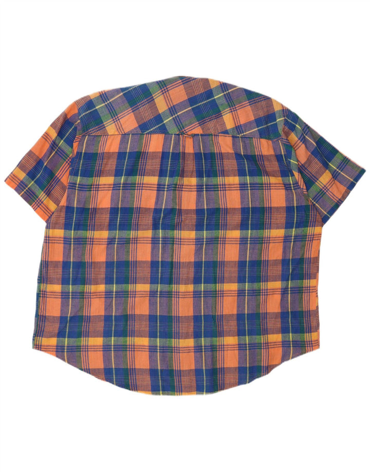 Camisa Vintage Hombre Regular Fit Talla 45/46 2XL Algodón Cuadros Multicolor
