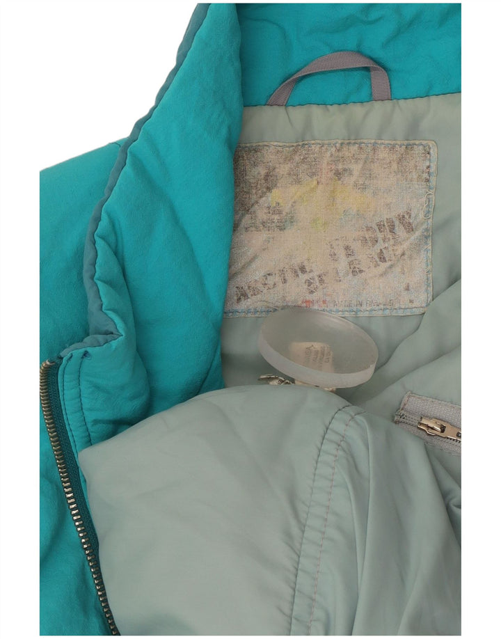 Chaqueta cortavientos vintage para hombre Reino Unido 38 Bloque de color turquesa medio