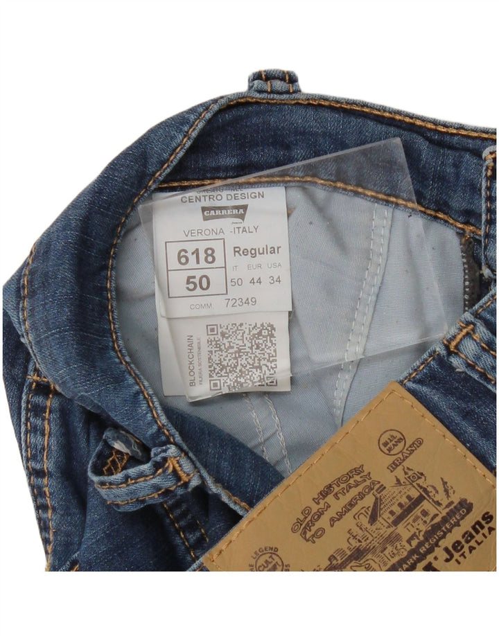 CARRERA Pantalones cortos de mezclilla cargo para hombre W34 Algodón azul grande