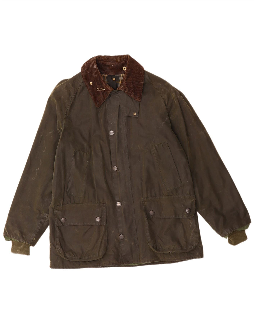 BARBOUR Chaqueta de algodón encerado Bedale para hombre UK 38 Medium Khaki
