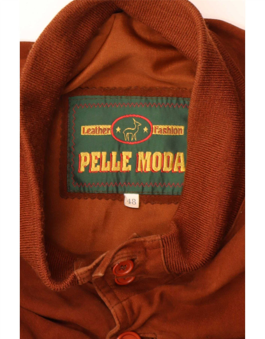 Pelle Moda Chaqueta bomber de ante para hombre IT 48 Marrón medio