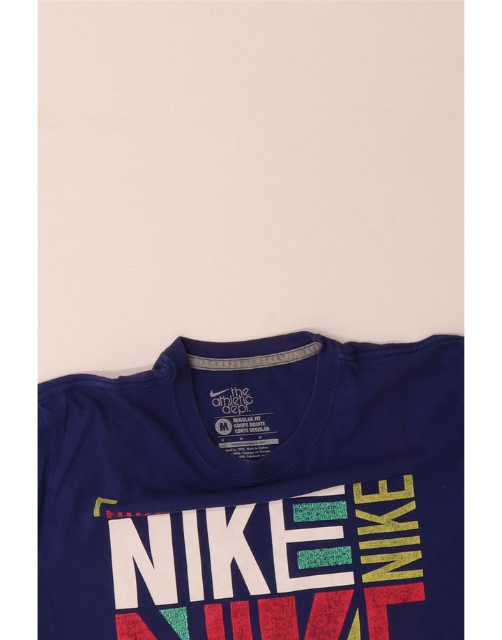 NIKE Camiseta gráfica de ajuste regular para hombre Top de algodón azul medio
