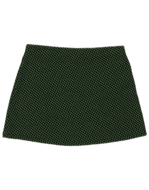 Zara Womens Knit Mini Skirt Large W30 Green Geometric