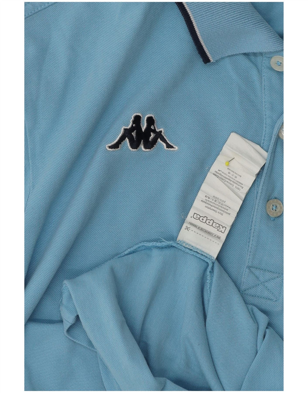 Polo Kappa Hombre Algodón Azul Medio
