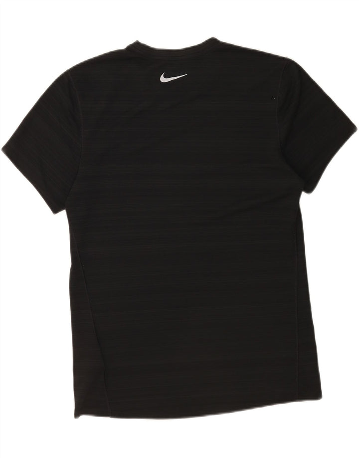 Camiseta Nike Dri Fit para hombre Top poliéster a rayas negras medianas