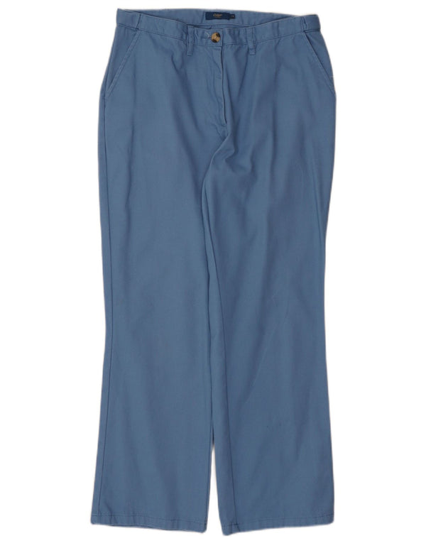 Vintage mujer recta chino pantalones Reino Unido 10 Pequeño W30 L27 Azul