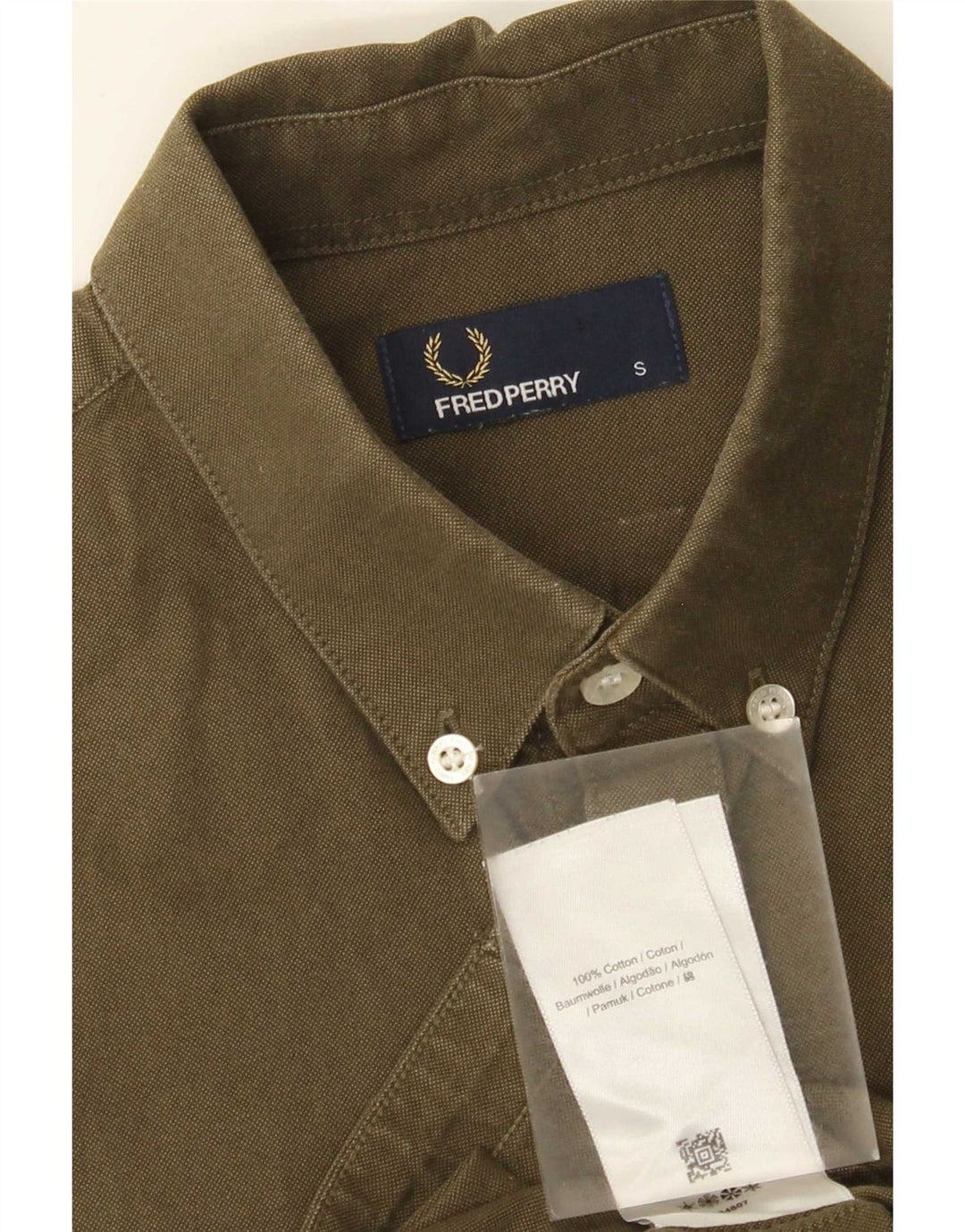 Fred Perry Camisa Regular Fit De Manga Corta Para Hombre Algodón Verde Pequeño
