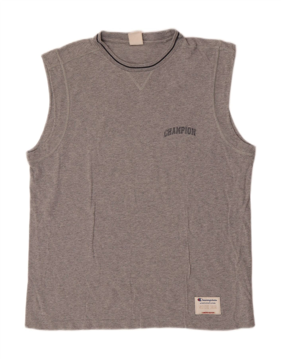 CHAMPION Camiseta sin mangas para hombre XL Algodón moteado gris