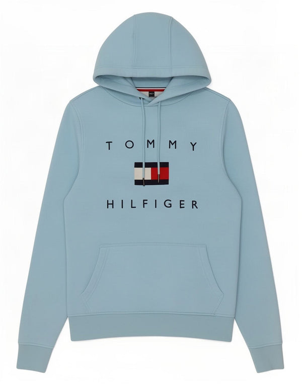 Tommy Hilfiger Sudadera con capucha gráfica para mujer UK 12 Algodón azul medio