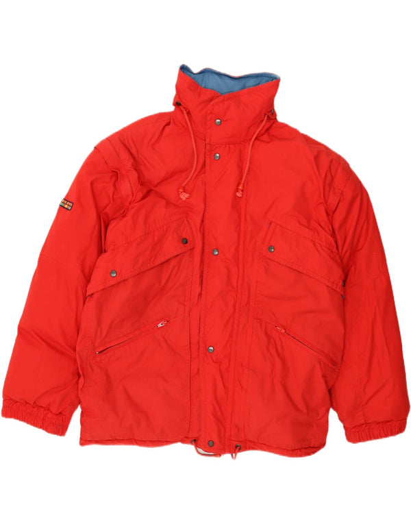 VINTAGE Chaqueta acolchada reversible de ajuste holgado para hombre Reino Unido 38 Rojo medio