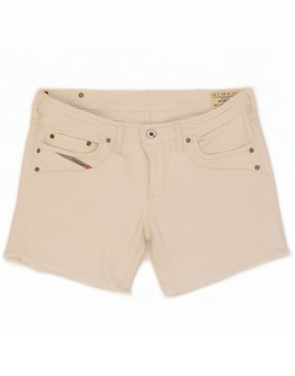 Diesel Mujer Kycut Shorts De Mezclilla W29 Algodón Blanco Mediano