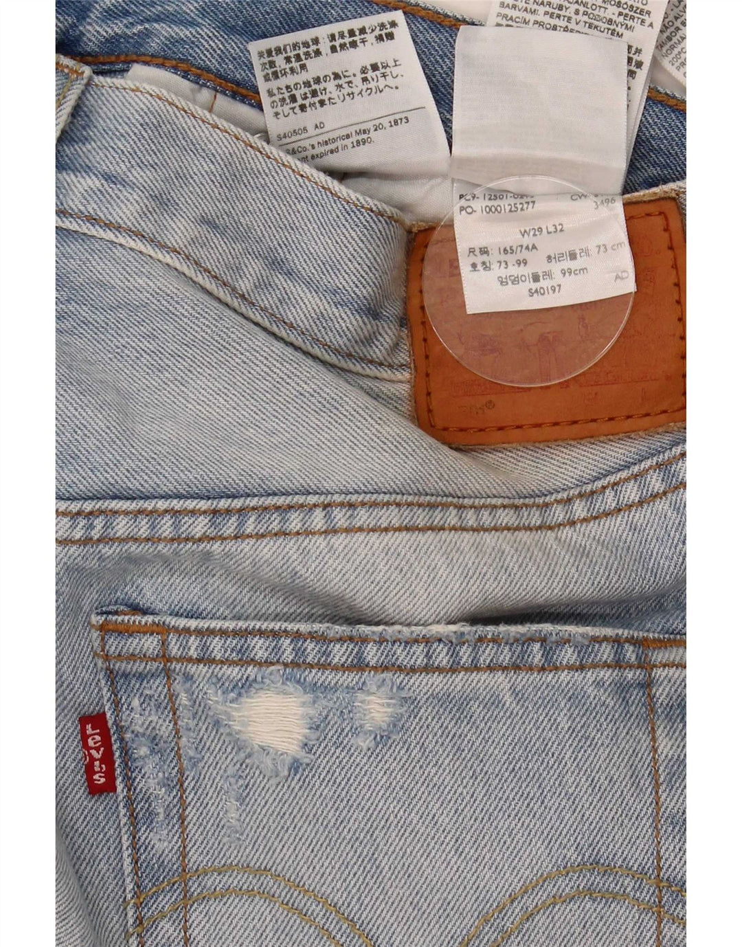 Levi's Jeans ajustados desgastados para hombre W29 L32 Algodón azul