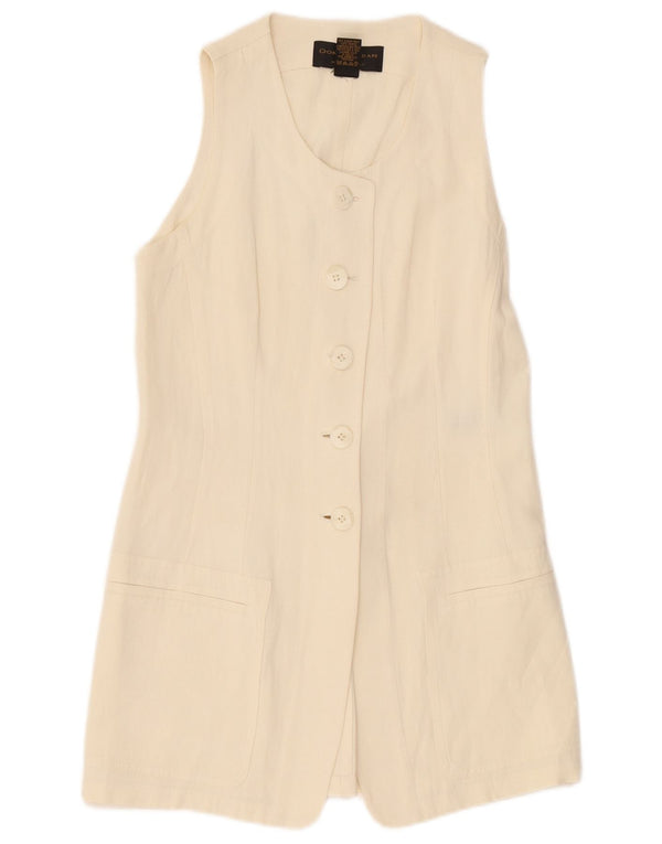 Donna Karan Chaqueta tipo blazer larga con 5 botones para mujer UK 12 Medium Off White