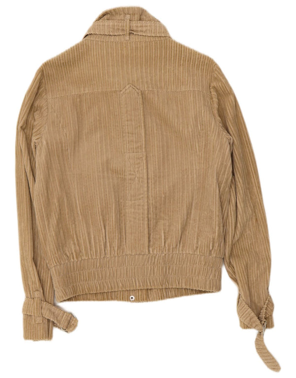 Vintage Womens Corduroy Jacket UK 14 Medium Beige Cotton