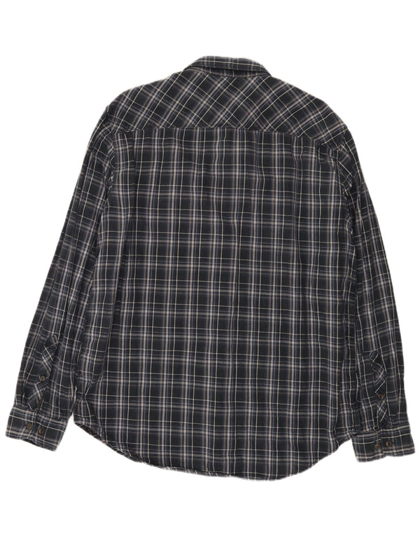 Timberland Camisa de franela slim fit para hombre XL Algodón a cuadros azul marino