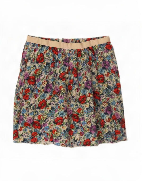 Topshop Minifalda para mujer UK 12 Medium W28 Viscosa floral multicolor