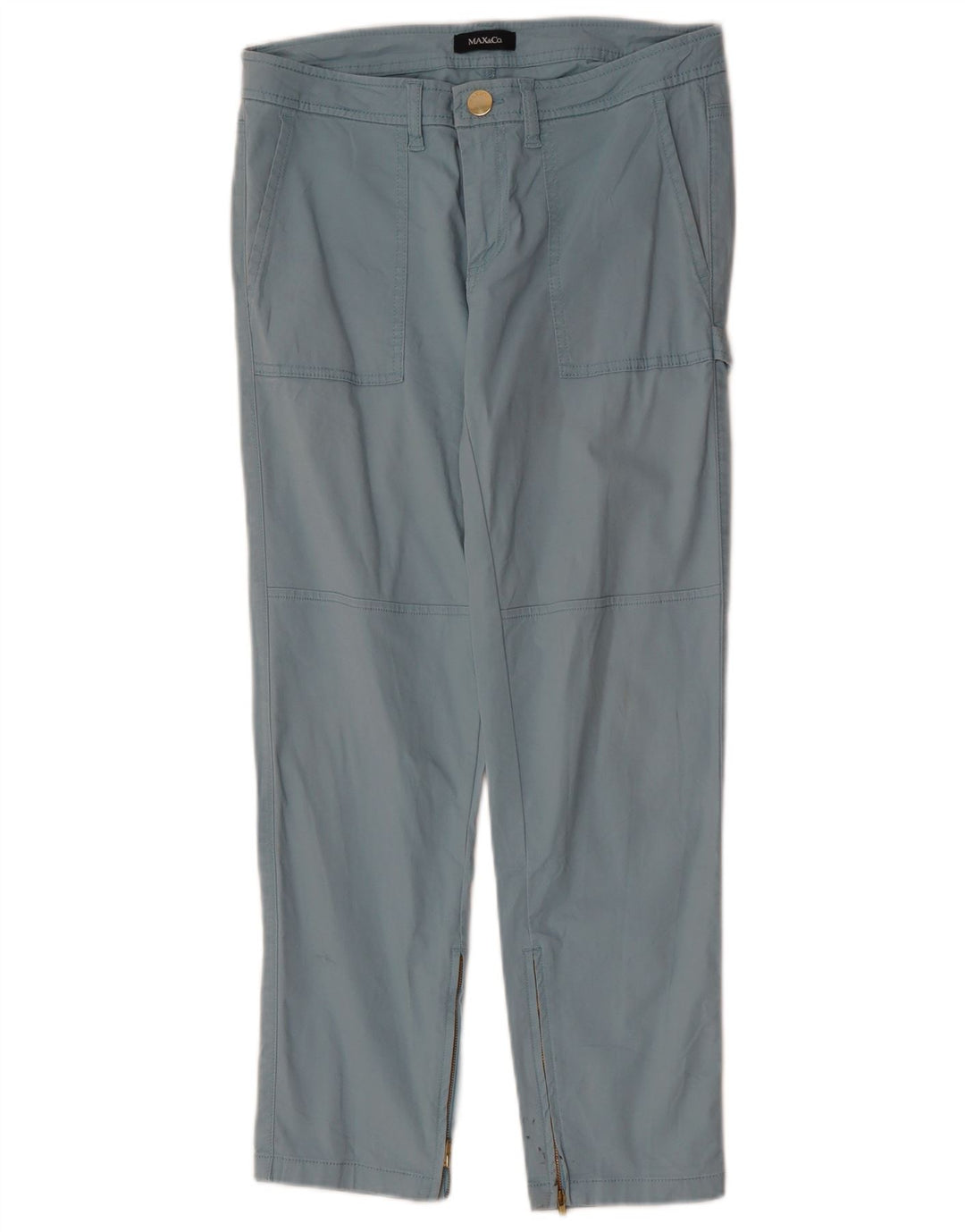 MAX & CO. Pantalón chino recto para mujer W30 L26 Azul