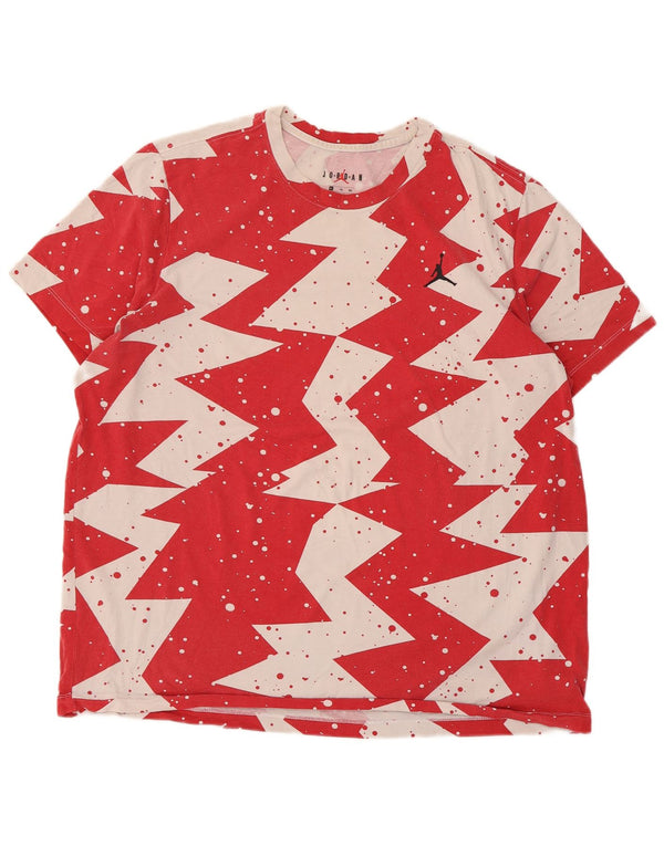 Jordan Camiseta para hombre Top XL Algodón geométrico rojo